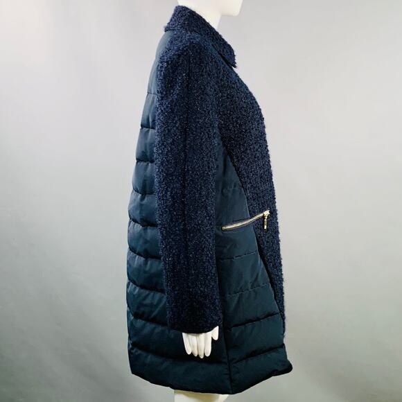 MONCLER by GIAMBATTISTA VALLI Size XS Cathy Navy Faux Fur Zip Pockets Coat - Picture 3 of 12
